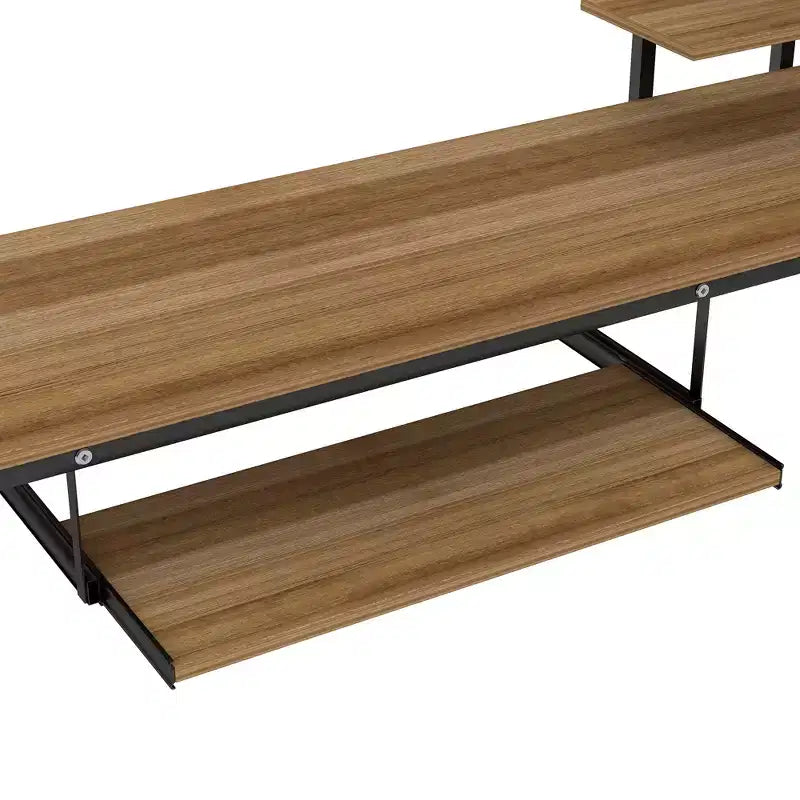 Metal Loft Bed with Built-in Desk and Storage Shelf,High Loft Bed with Keyboard Tray for Kids Boys Girls Teens