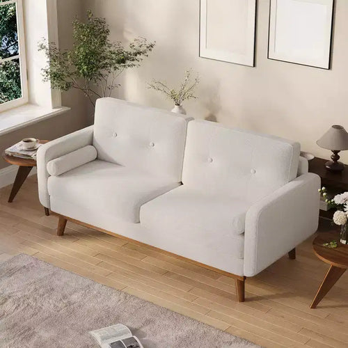 65 Modern Loveseat Sofa, 2 Seater Upholstered Sofa Couch With Wide Armrest, Deep Seat Sofa Couch for Living Room Office Bedroom Apartment