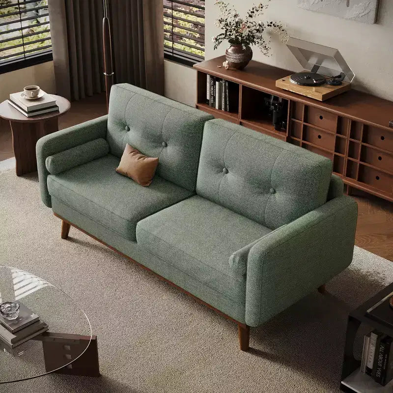 65 Modern Loveseat Sofa, 2 Seater Upholstered Sofa Couch With Wide Armrest, Deep Seat Sofa Couch for Living Room Office Bedroom Apartment