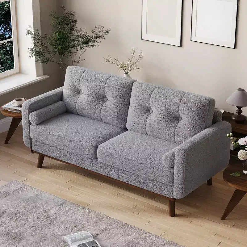 65 Modern Loveseat Sofa, 2 Seater Upholstered Sofa Couch With Wide Armrest, Deep Seat Sofa Couch for Living Room Office Bedroom Apartment