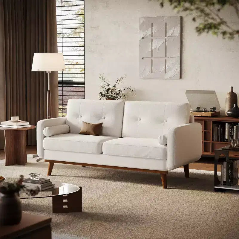 65 Modern Loveseat Sofa, 2 Seater Upholstered Sofa Couch With Wide Armrest, Deep Seat Sofa Couch for Living Room Office Bedroom Apartment