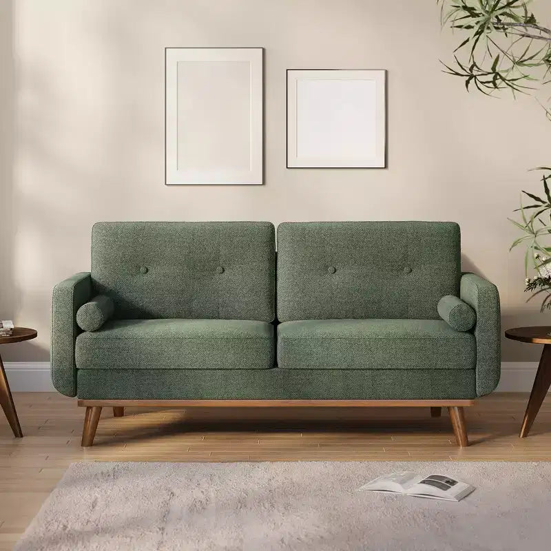 65 Modern Loveseat Sofa, 2 Seater Upholstered Sofa Couch With Wide Armrest, Deep Seat Sofa Couch for Living Room Office Bedroom Apartment