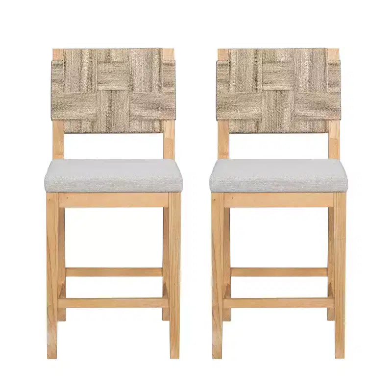 Christopher Knight Home Ororon Boho Rubberwood Rattan Upholstered Counter Stools (Set of 2)