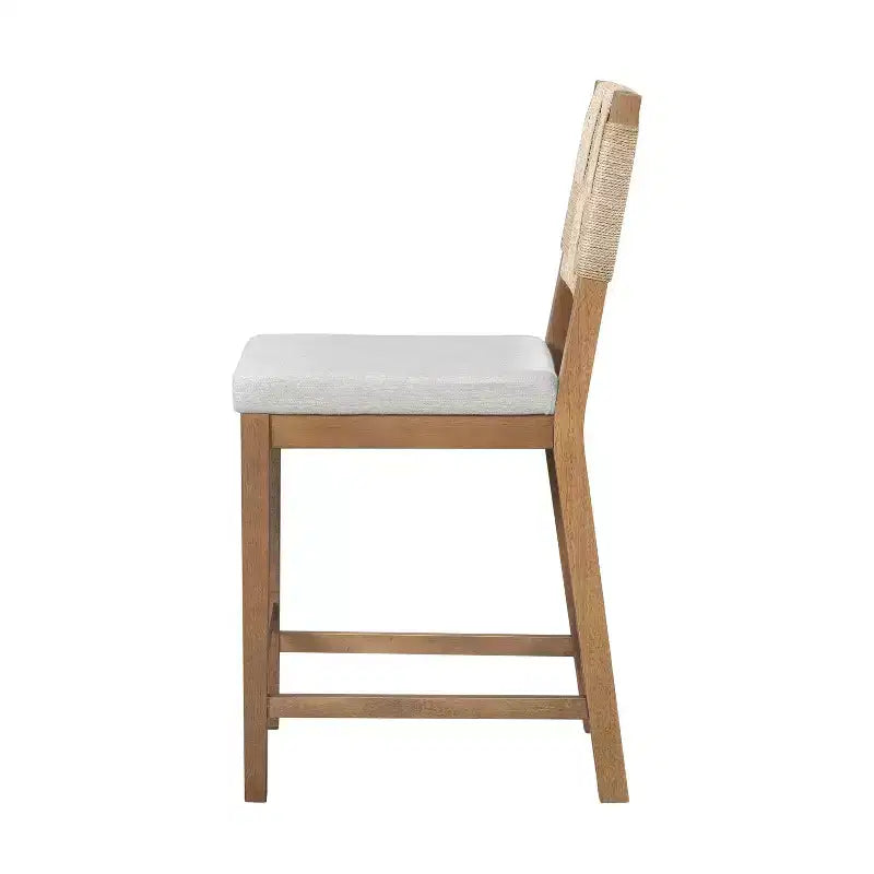 Christopher Knight Home Ororon Boho Rubberwood Rattan Upholstered Counter Stools (Set of 2)