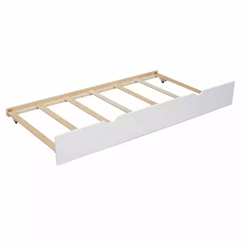 Twin over Full Bunk Beds with Trundle, Solid Wood Bunk Bed Frame with for Kids Teens Adults, Can be Convertible to 2 Beds
