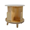 Slickblue 360 Rotating Pine Wood Bookshelf, Round 1/3/4 Tier Freestanding Shelf for Books, Toys, and Decor