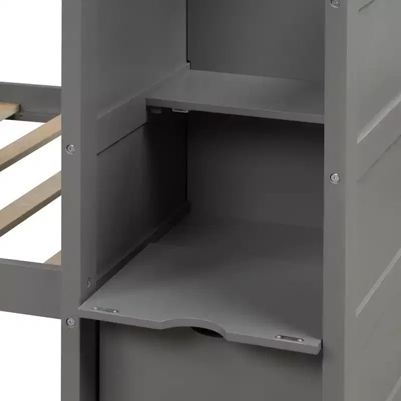 Twin over Twin Bunk Beds with Staircase and Drawers for Kids, Wooden Twin over Full Stairway Bunk Bed with Storage Cabinet