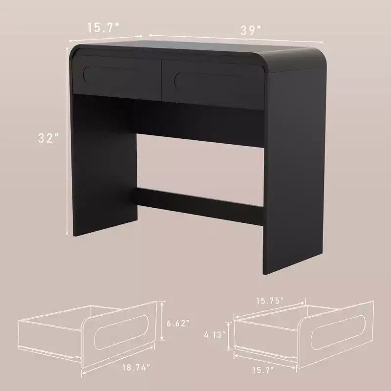 Vanity Desk, Makeup Vanity Desk with 2 Drawers Storage, Modern Makeup Vanity Dressing Table
