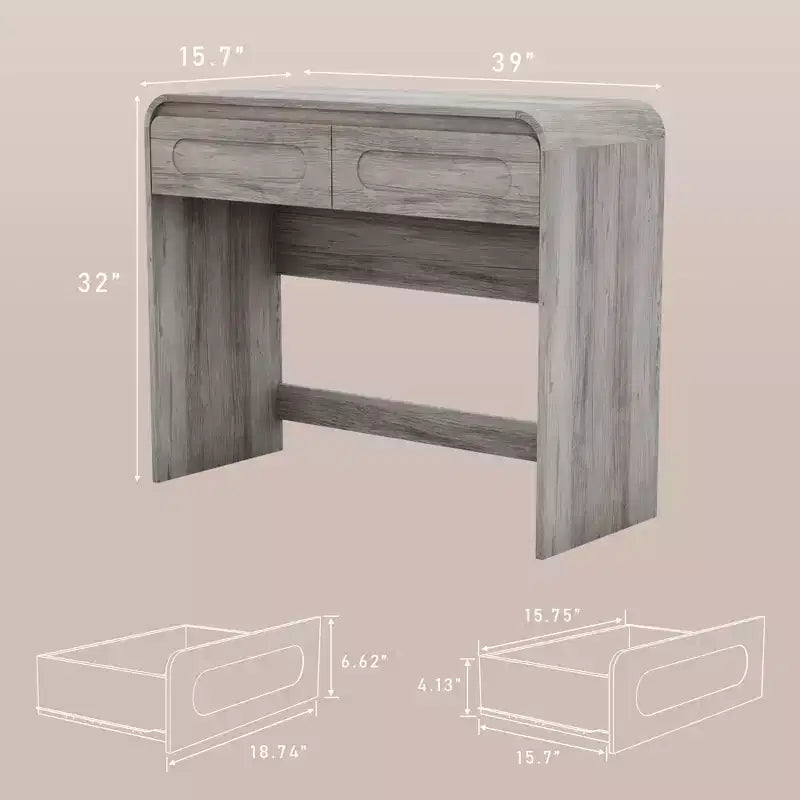 Vanity Desk, Makeup Vanity Desk with 2 Drawers Storage, Modern Makeup Vanity Dressing Table