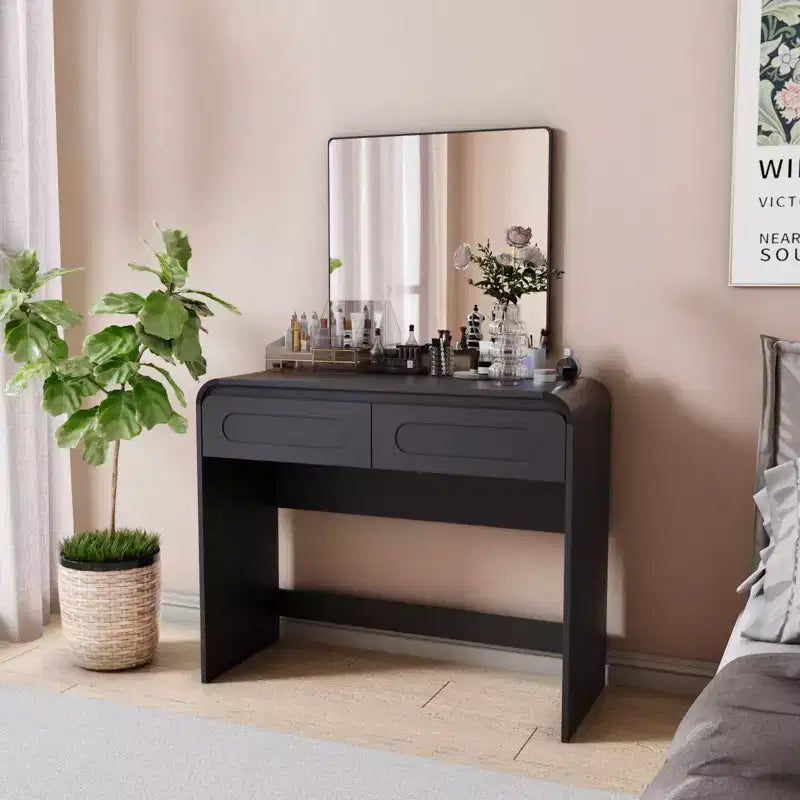 Vanity Desk, Makeup Vanity Desk with 2 Drawers Storage, Modern Makeup Vanity Dressing Table