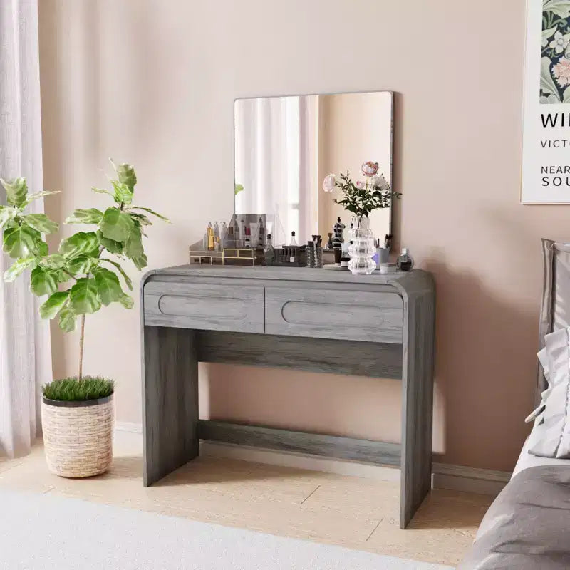 Vanity Desk, Makeup Vanity Desk with 2 Drawers Storage, Modern Makeup Vanity Dressing Table