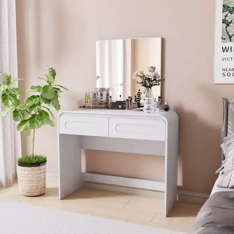 Vanity Desk, Makeup Vanity Desk with 2 Drawers Storage, Modern Makeup Vanity Dressing Table