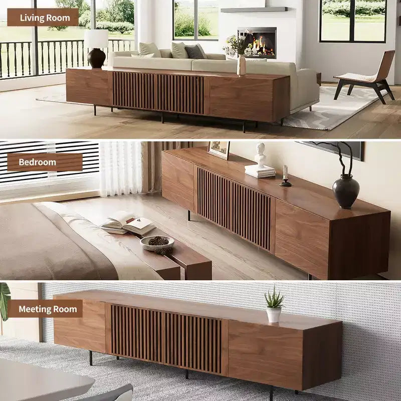 94.48 Inch Wooden TV Stand with Storage for TVs Up to 100 Inches Gaoyangjiaju
