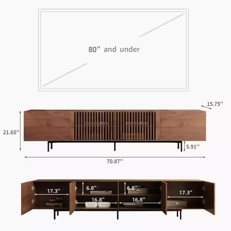94.48 Inch Wooden TV Stand with Storage for TVs Up to 100 Inches Gaoyangjiaju