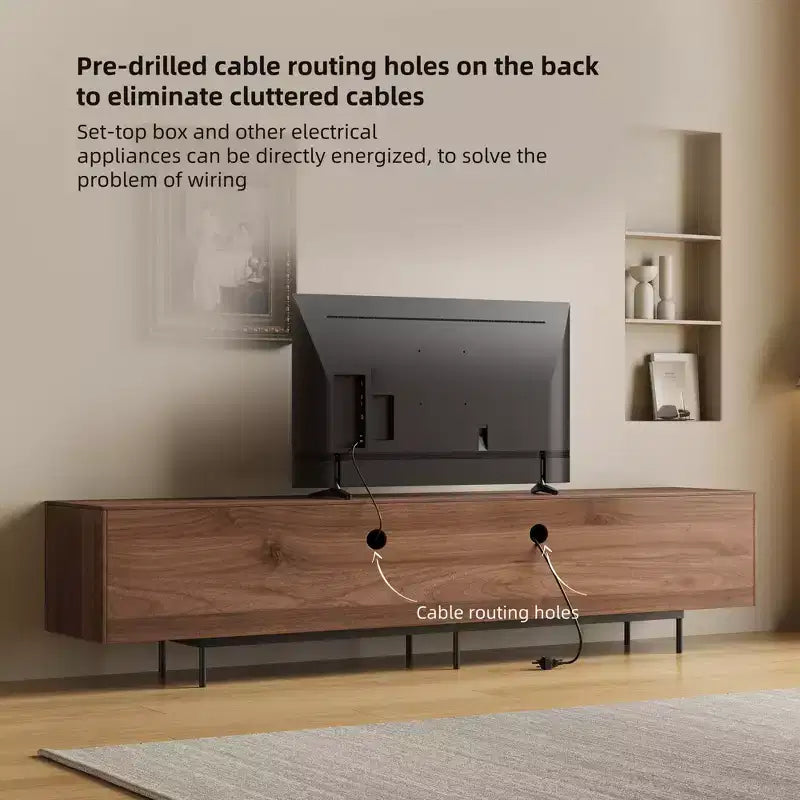 94.48 Inch Wooden TV Stand with Storage for TVs Up to 100 Inches Gaoyangjiaju