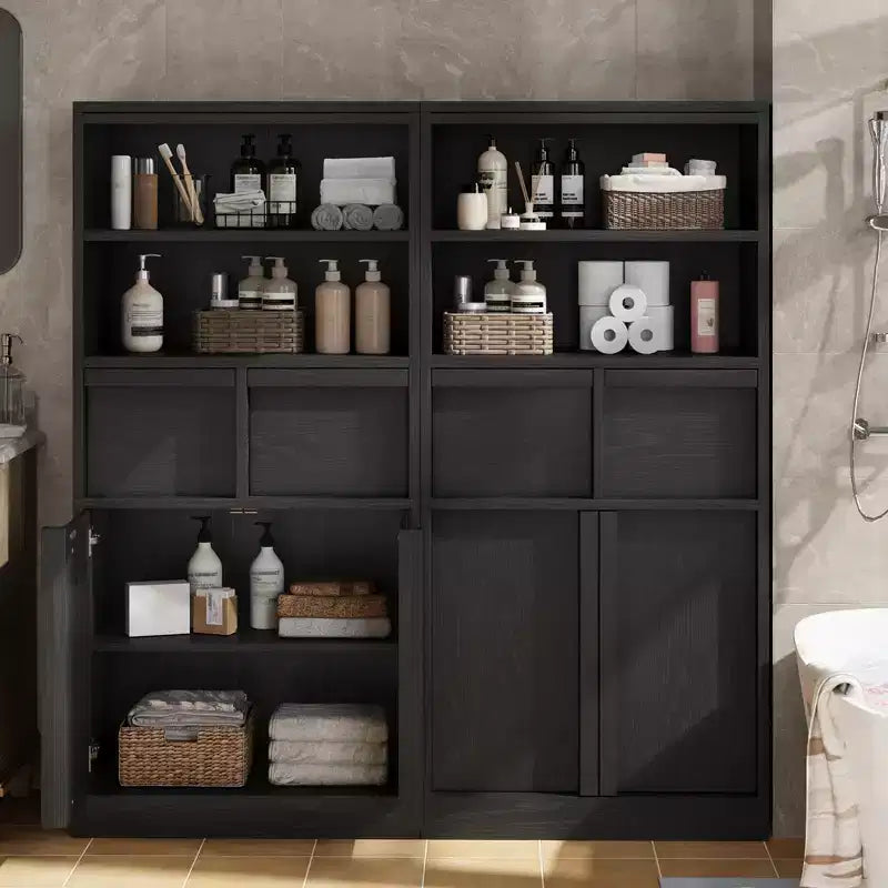 50.9 Tall Bathroom Storage Cabinet, Freestanding Floor Cabinet with 2 Drawers, Kitchen Pantry Cabinet for Living Room Kitchen Bathroom