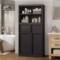 50.9 Tall Bathroom Storage Cabinet, Freestanding Floor Cabinet with 2 Drawers, Kitchen Pantry Cabinet for Living Room Kitchen Bathroom