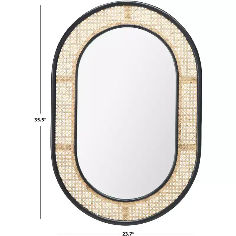 Cayce Mirror - 23.7 x 35.5 - MRR2020 - Black/Natural - Safavieh