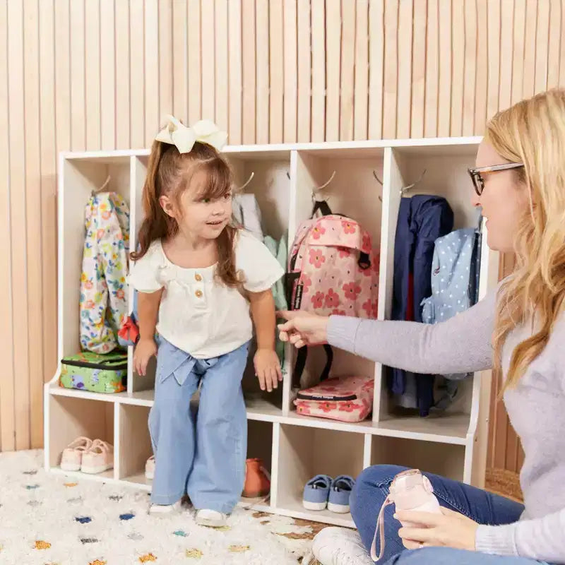 ECR4Kids Streamline 5-Section Toddler Coat Locker with Bench and 5 Scoop Front Bins