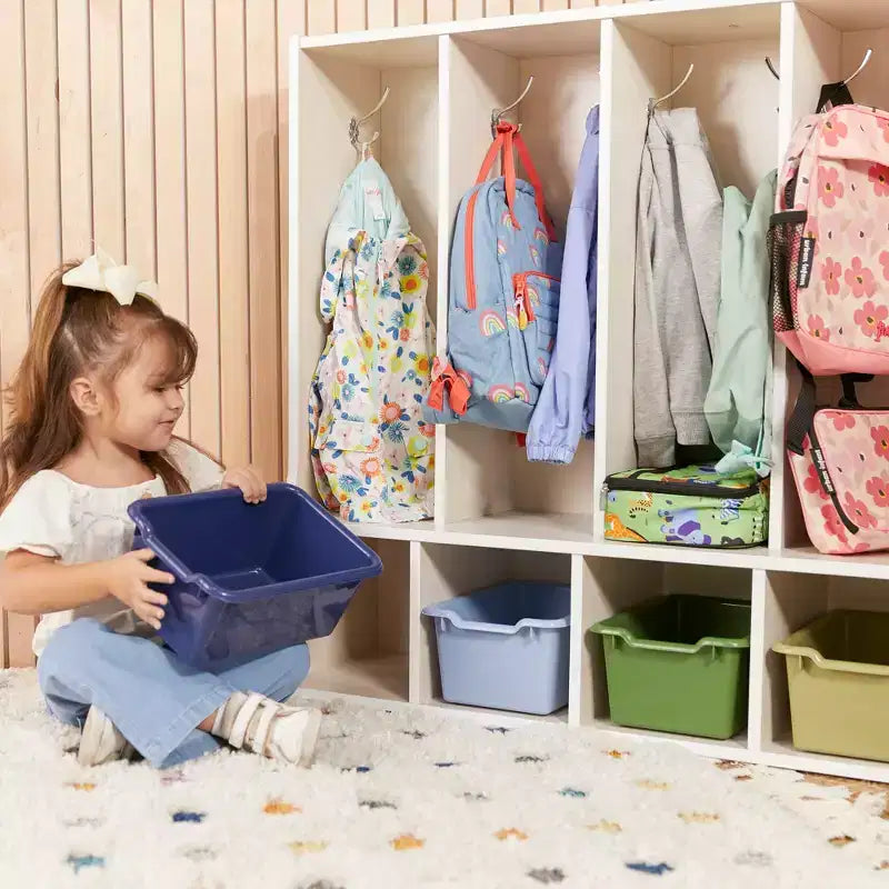 ECR4Kids Streamline 5-Section Toddler Coat Locker with Bench and 5 Scoop Front Bins