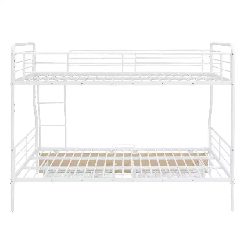 Full XL over Queen Metal Bunk Beds with 2 Drawers, Heavy Duty Bunk Bed Frame for Kids Teens Adults