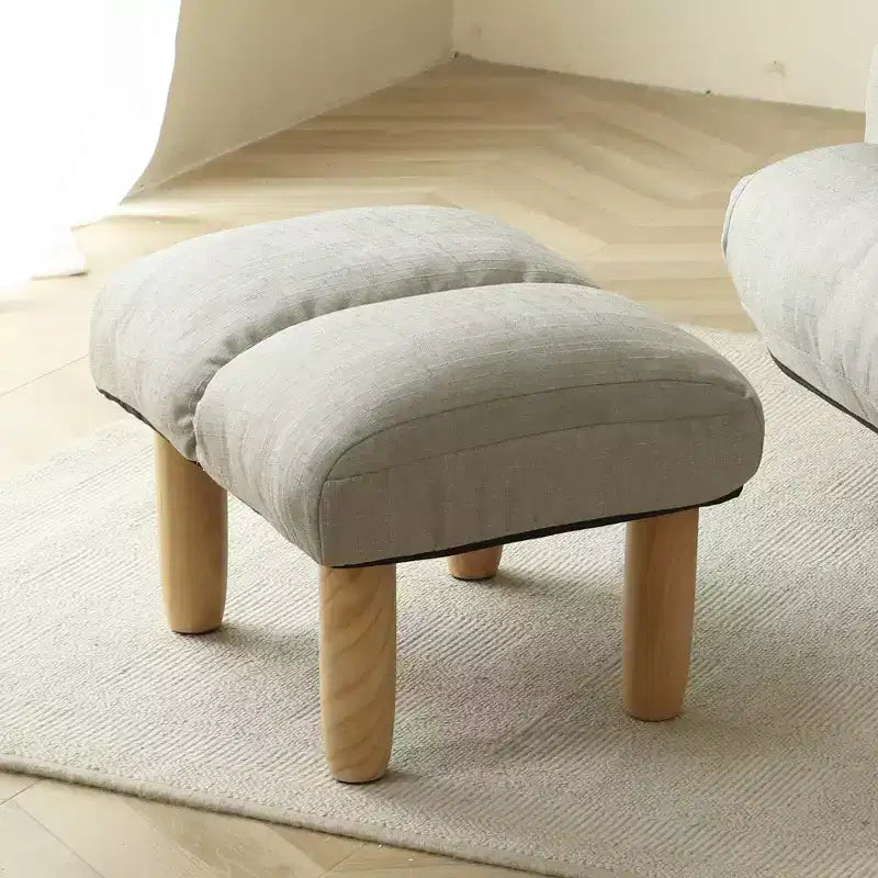 GDFStudio Sorrel Modern 360 Swivel Linen Upholstered Chair with Adjustable Backrest and Ottoman