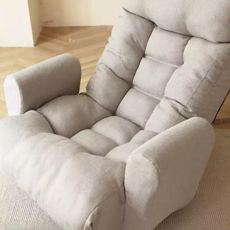 GDFStudio Sorrel Modern 360 Swivel Linen Upholstered Chair with Adjustable Backrest and Ottoman