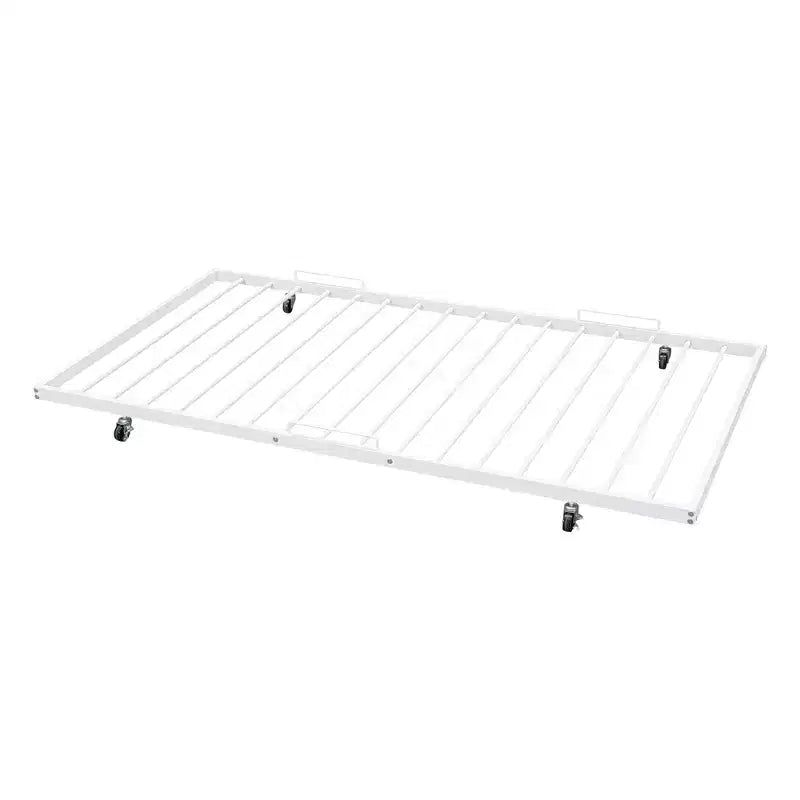 Full XL over Queen Metal Bunk Bed with Trundle, Convertible into 2 Separate Beds, Heavy-Duty Iron Bed Frame for Kids Teens
