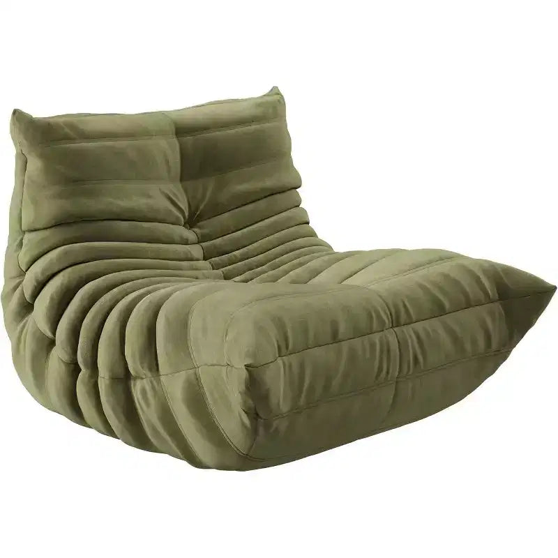 Acekool Bean Bag Chair for Adults, Memory Foam Single Sofa, Suede-Like Fabric, Supportive Modern Floor Chair for Living Room & Bedroom, Green