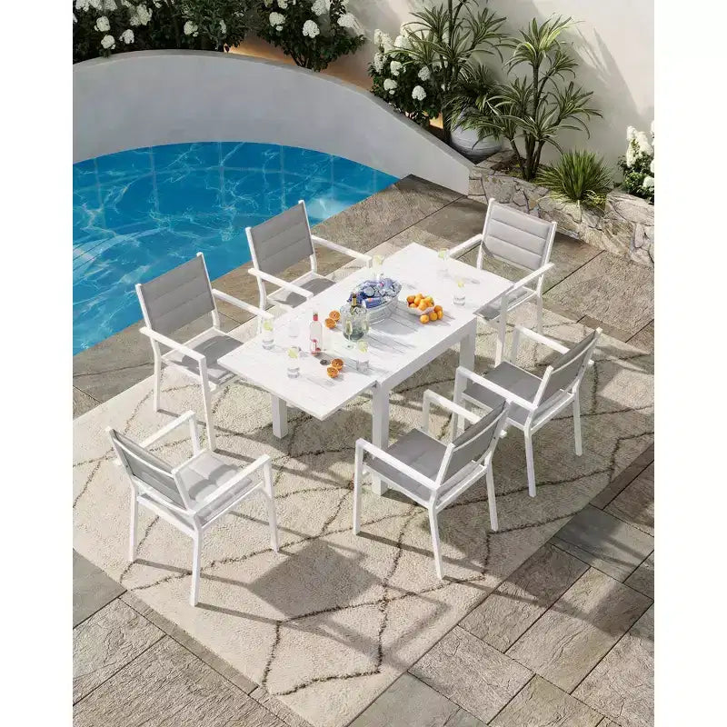 COZONY 4 PCS Outdoor Dining Chairs Set  Weather-Resistant Patio Chairs with Armrests, Metal Frame for Lawn, Deck, Balcony & Poolside