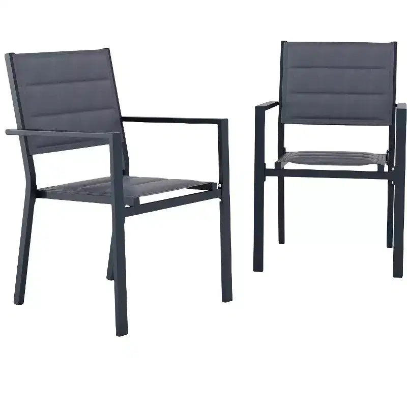 COZONY 4 PCS Outdoor Dining Chairs Set  Weather-Resistant Patio Chairs with Armrests, Metal Frame for Lawn, Deck, Balcony & Poolside