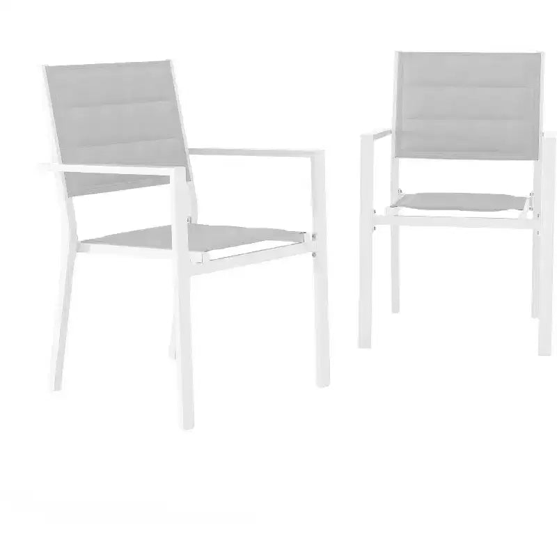 COZONY 4 PCS Outdoor Dining Chairs Set  Weather-Resistant Patio Chairs with Armrests, Metal Frame for Lawn, Deck, Balcony & Poolside