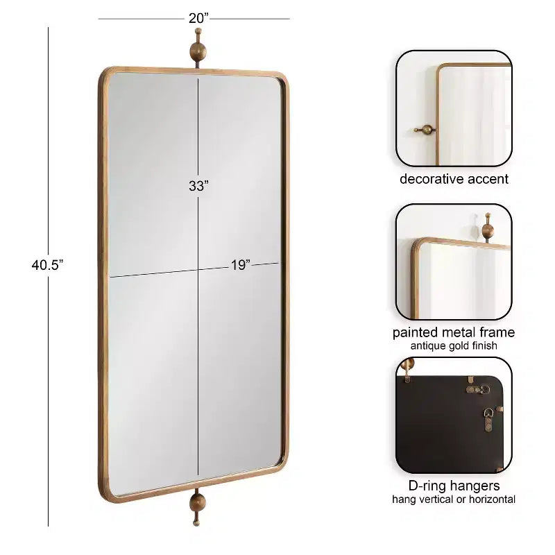 Kate and Laurel Kasota Metal Framed Mirror