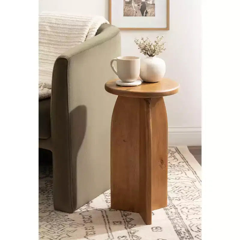 Kate and Laurel Sora Round Wood Drink Table