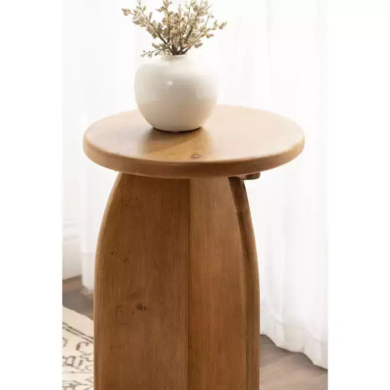 Kate and Laurel Sora Round Wood Drink Table