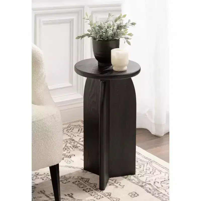 Kate and Laurel Sora Round Wood Drink Table