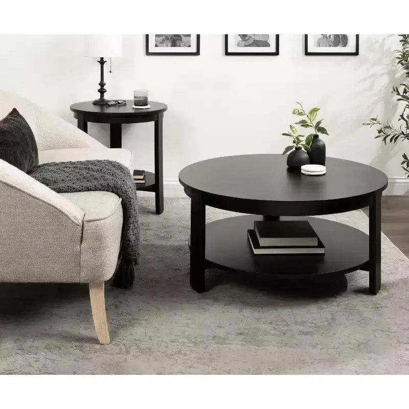 Kate and Laurel Foxford Round MDF Coffee Table