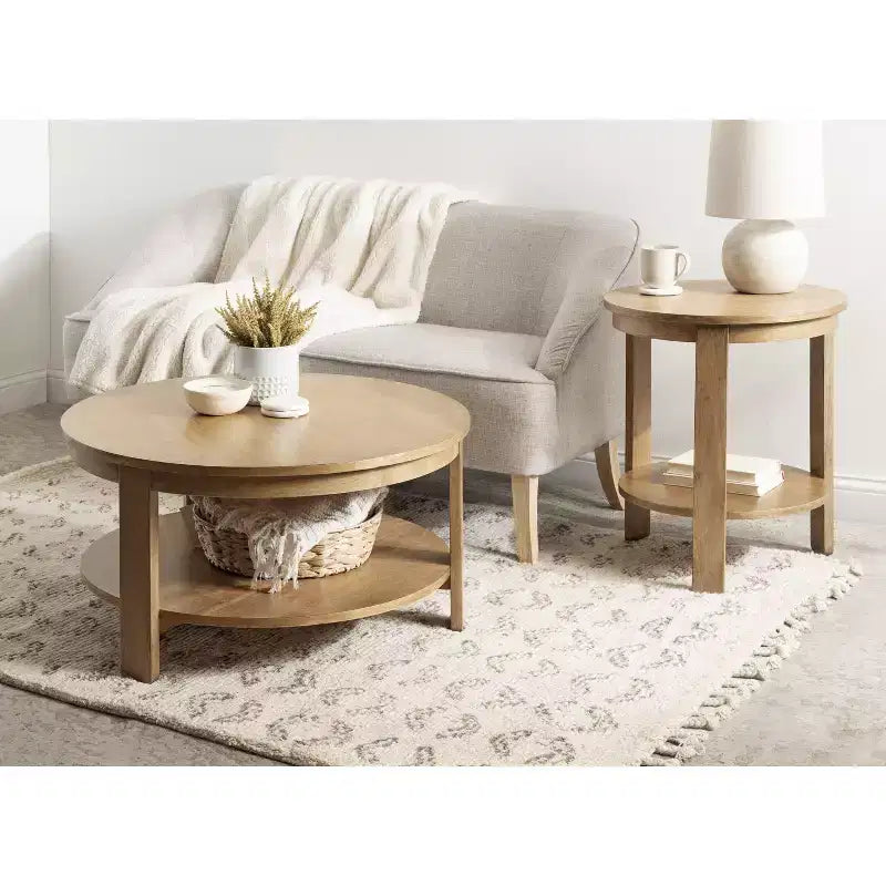 Kate and Laurel Foxford Round MDF Coffee Table