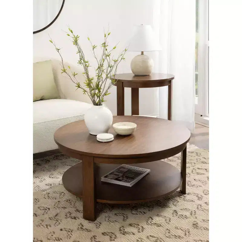 Kate and Laurel Foxford Round MDF Coffee Table