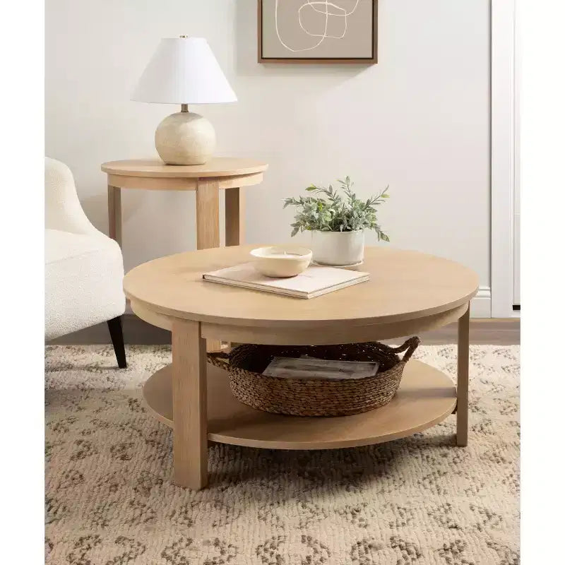 Kate and Laurel Foxford Round MDF Coffee Table