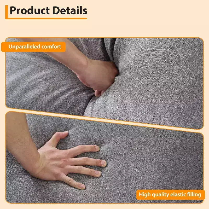 Modern Sofa, 80in Couch- Comfy Sofa with Cup Holders, Deep Seat Sofa Couch for Living Room