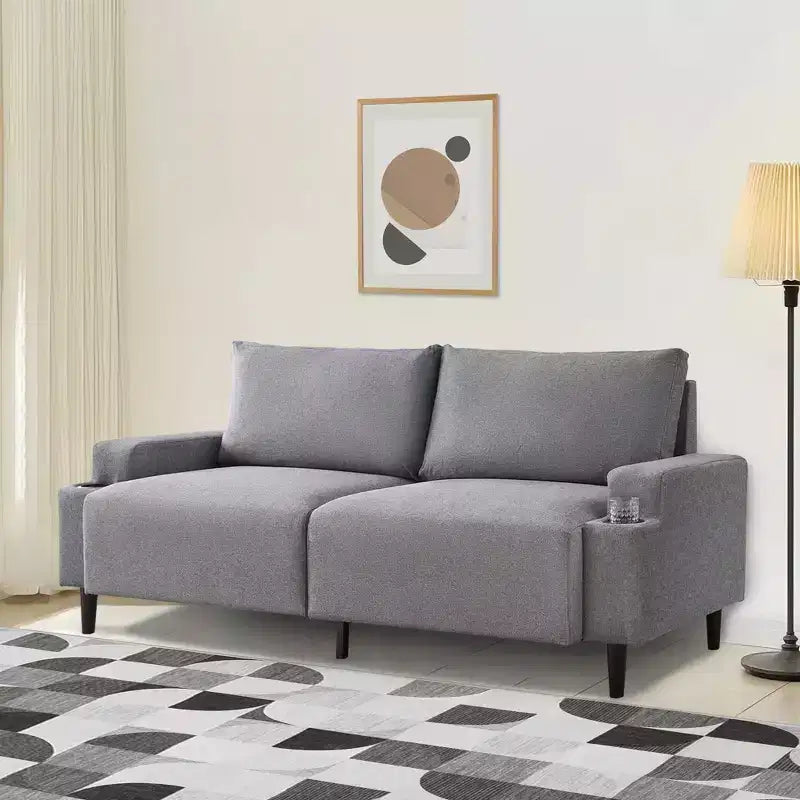 Modern Sofa, 80in Couch- Comfy Sofa with Cup Holders, Deep Seat Sofa Couch for Living Room