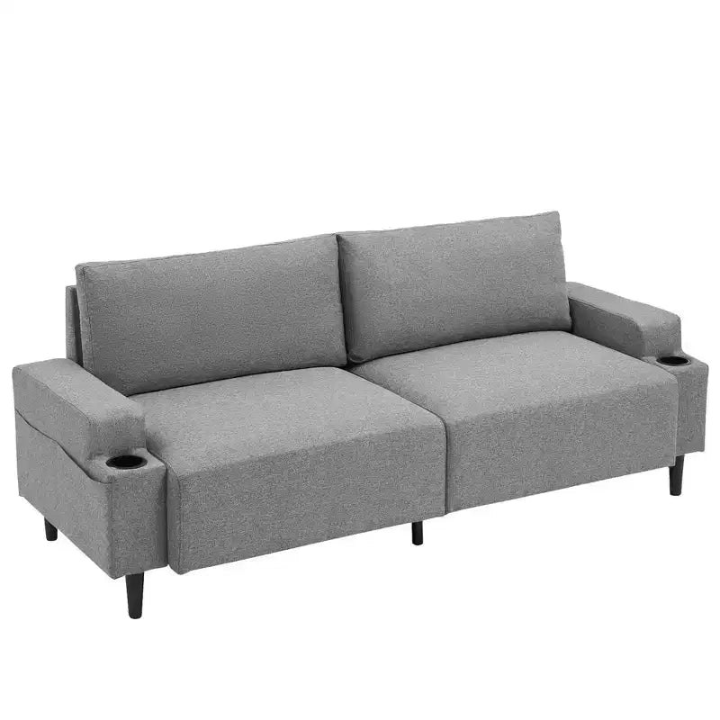 Modern Sofa, 80in Couch- Comfy Sofa with Cup Holders, Deep Seat Sofa Couch for Living Room