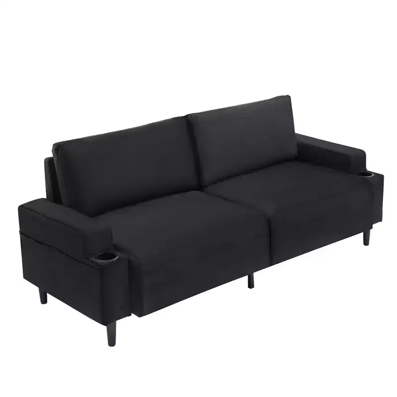 Modern Sofa, 80in Couch- Comfy Sofa with Cup Holders, Deep Seat Sofa Couch for Living Room