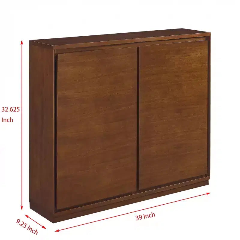 MAYEERTY Walmut Buffet Sideboard Cabinet with 2 Outlet Holes for Hallway Dining Room