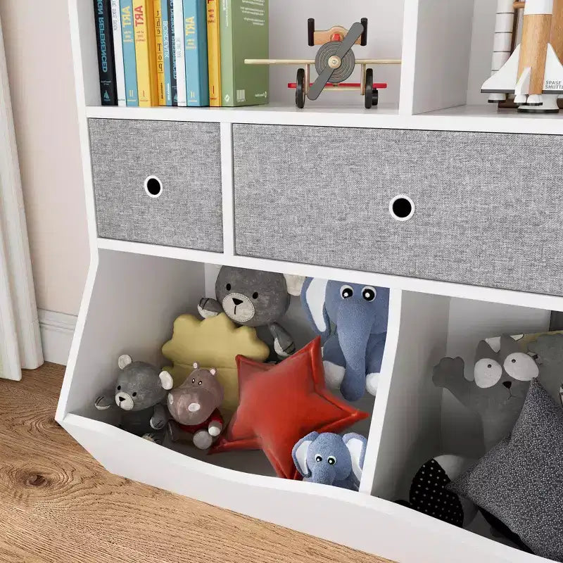 Kids Bookshelf, 3-Tier Toy Storage Cabinet Toy Chest, Multifunctional Storage Chest for Nursery, Children's Room, Bedroom, School