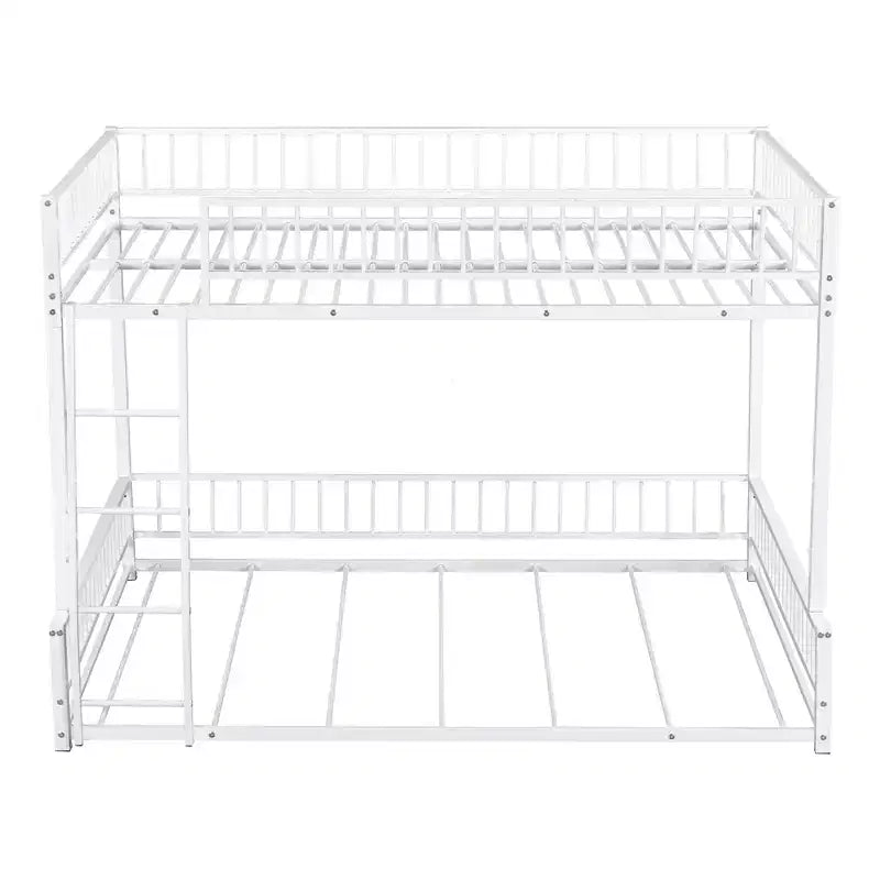 Whisen Twin XL over Queen Bunk Bed Frame with Ladder & Safety Guardrails