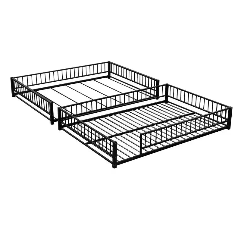 Whisen Twin XL over Queen Bunk Bed Frame with Ladder & Safety Guardrails