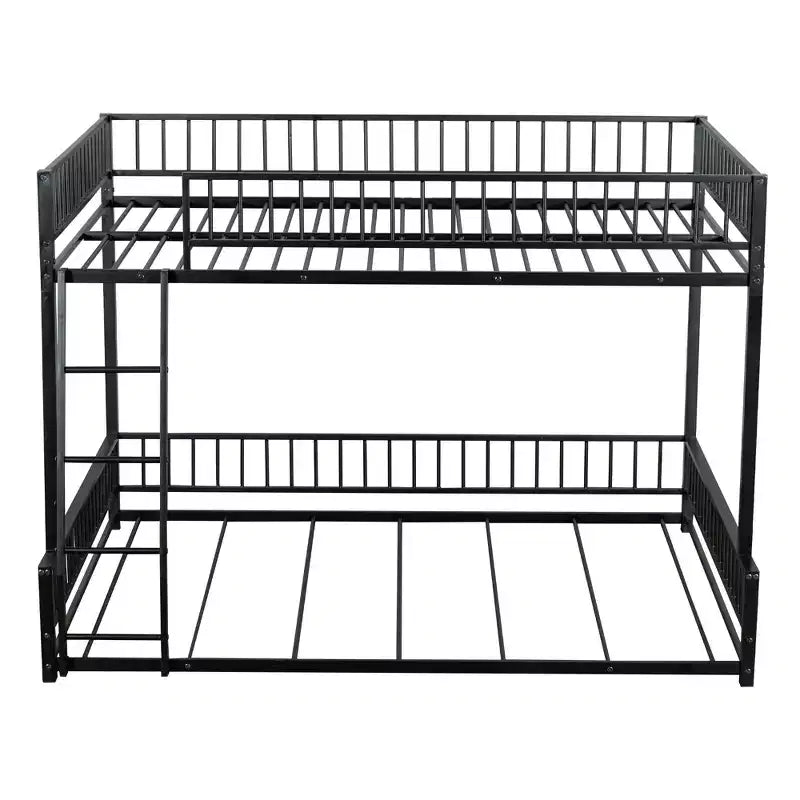 Whisen Twin XL over Queen Bunk Bed Frame with Ladder & Safety Guardrails