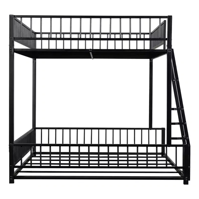 Whisen Twin XL over Queen Bunk Bed Frame with Ladder & Safety Guardrails